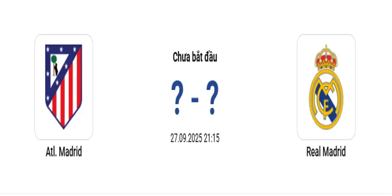 Atletico Madrid vs Real Madrid 21h15 ngày 27/09/2025, LaLiga